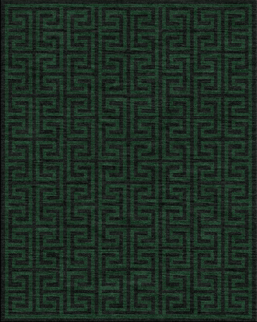 green geometric rug - zues emerald