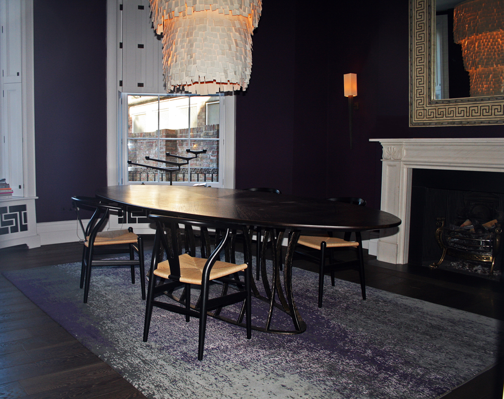 rug sizing in a dining room