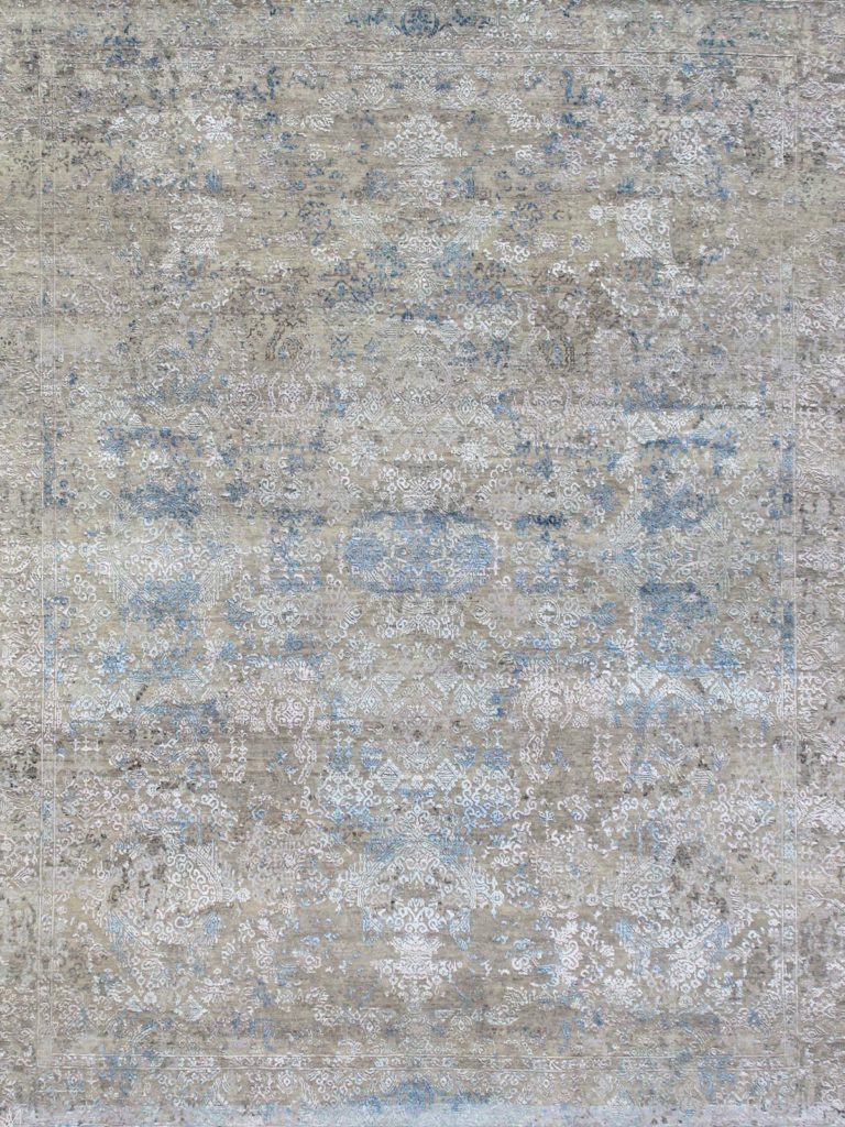 transitional rug style blue and grey