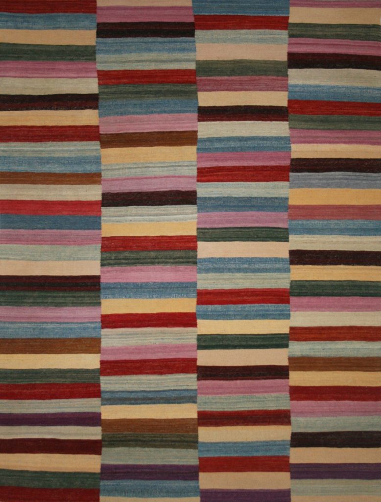 striped rug multi-coloured kelim