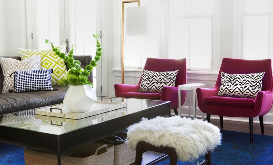 blue vintage rugs in room