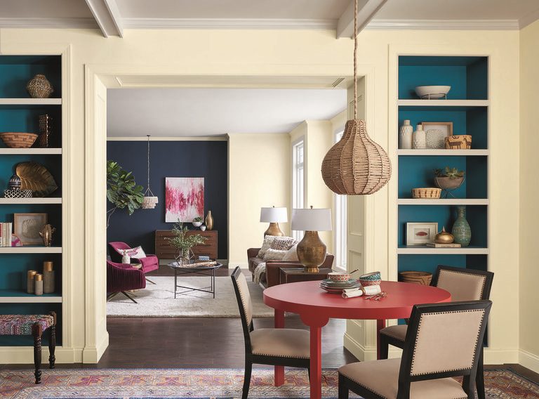 interior design 2018 yellow dining room