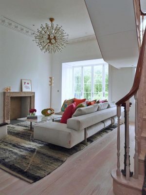 grey berber and colourful kelim stair runner