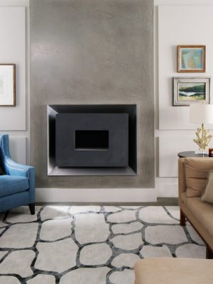 wool and silk modern rug in living room