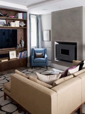 contemporary rug with leather sofa