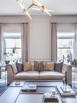 luxury rug in room by rigby and rigby design