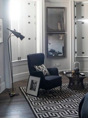 geometric greek key rug