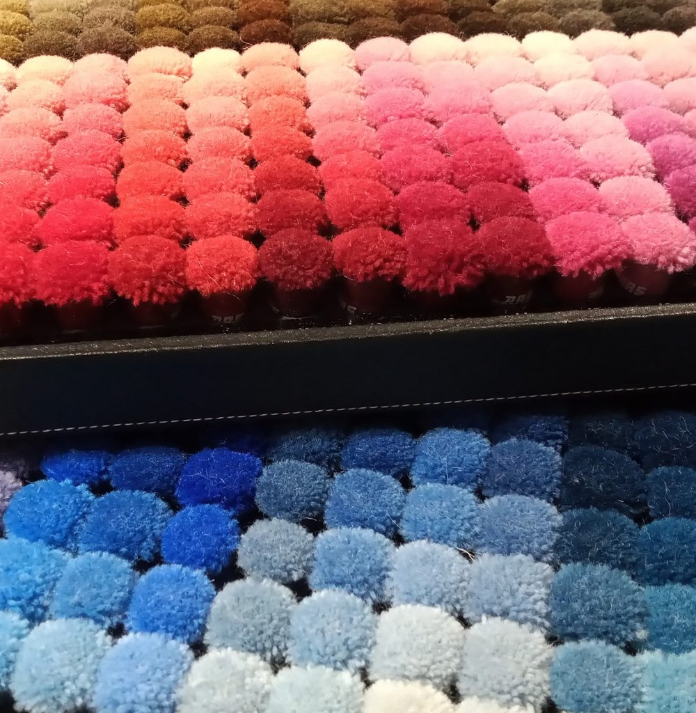 colour poms for custom rugs