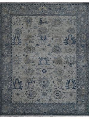 Akbar Hand Knotted Light Grey Rug