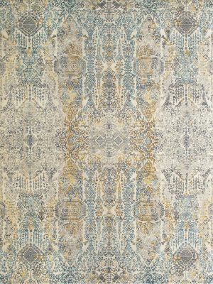 Opulence Sarouk Rug - White Silver