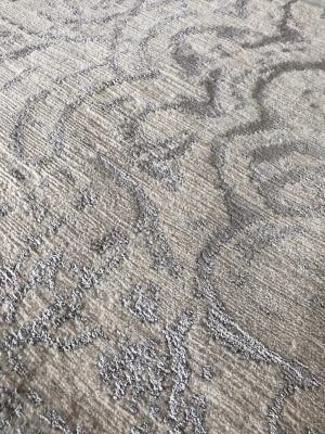 wool and silk rug close up