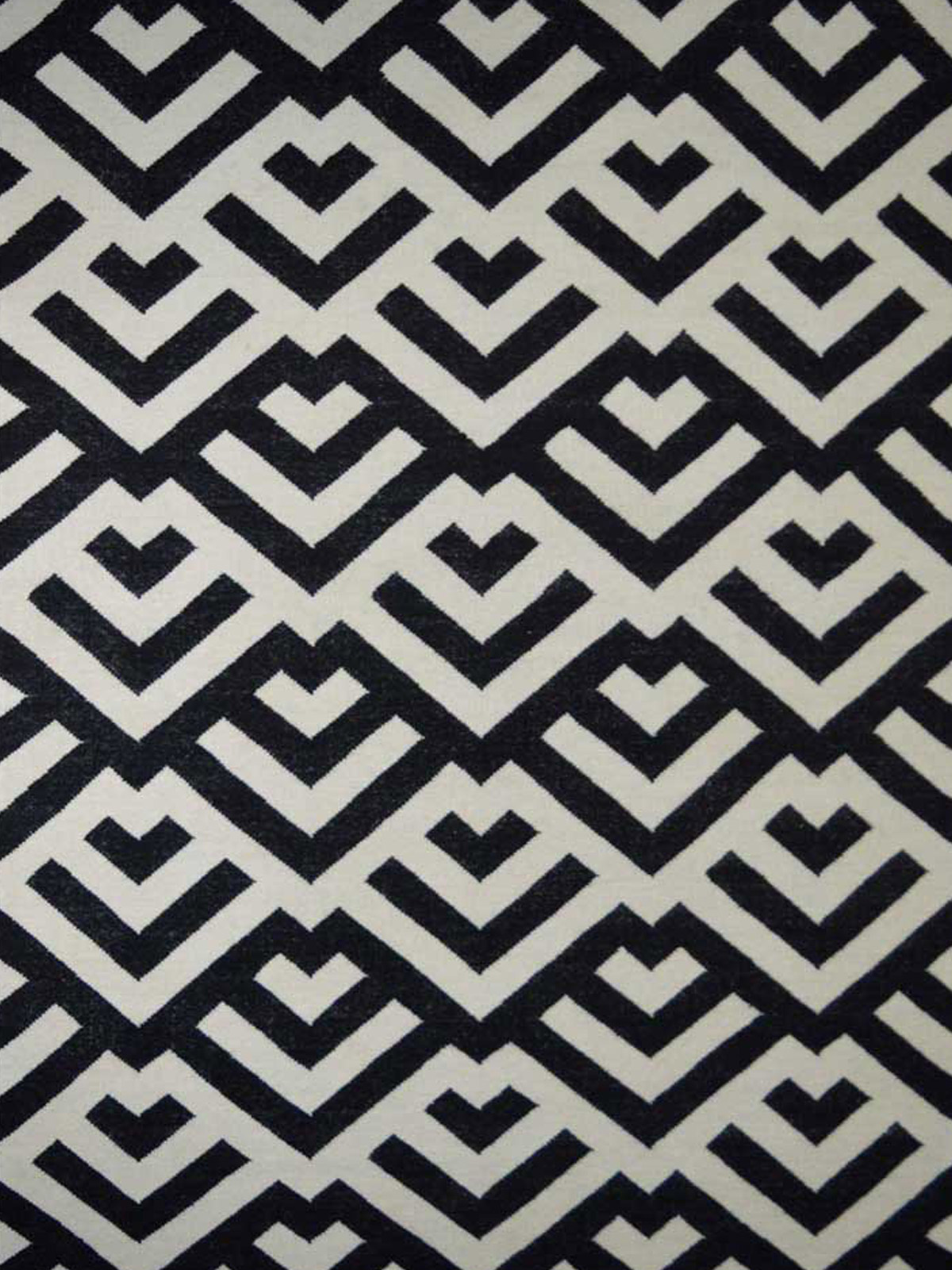 black and white geometric rug